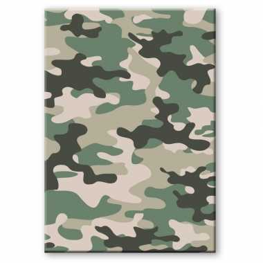 Camouflage/legerprint luxe schrift/notitieboek groen gelinieerd a formaat