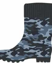 Blauwe peuter kinder regenlaarzen camouflage leger print