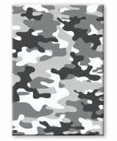 Camouflage legerprint luxe wiskunde schrift notitieboek grijs ruitjes mm a formaat