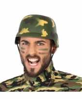 Soldaten verkleed helm camouflage volwassenen