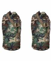X stuks grote duffel tas plunjezak camouflage